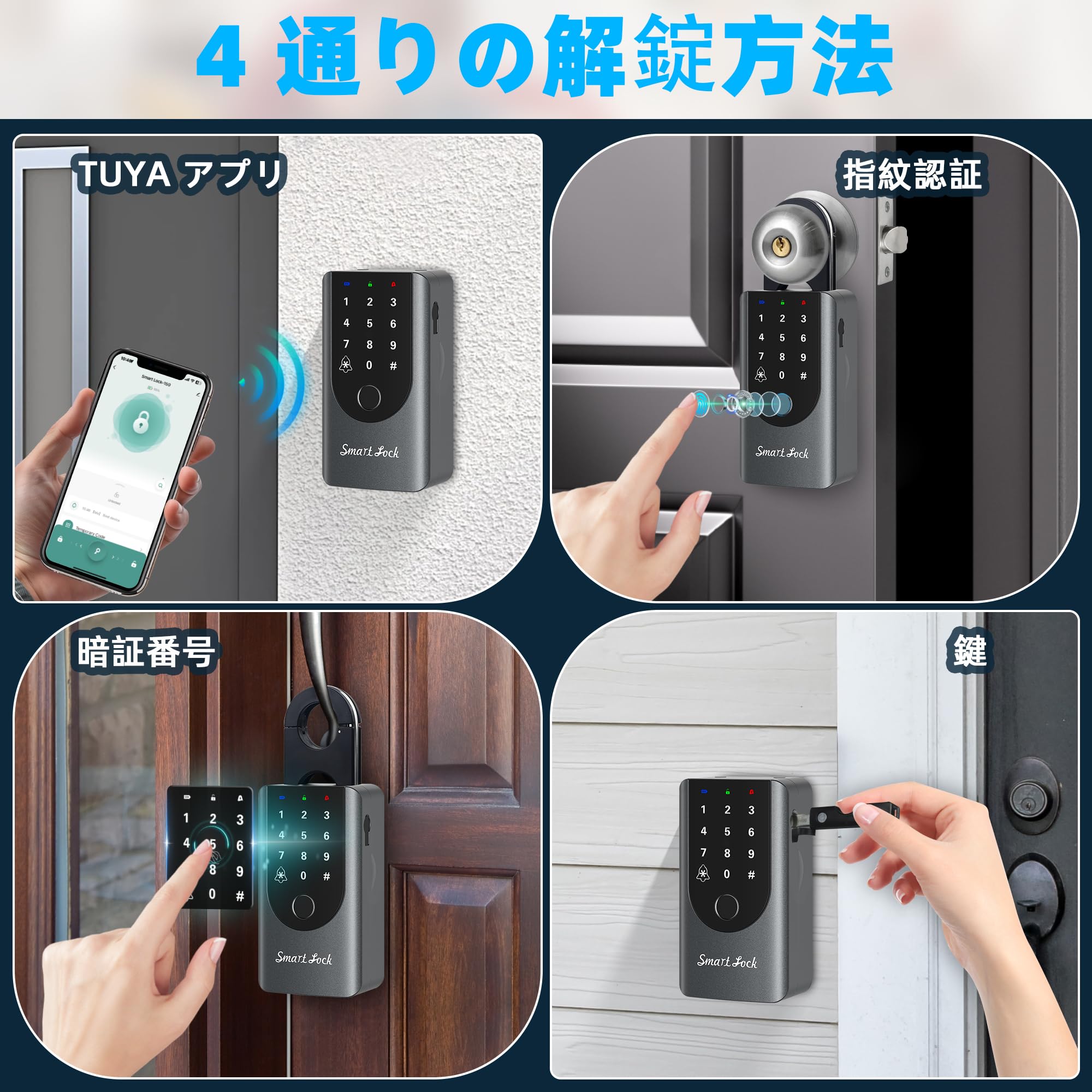 Amazon.co.jp: スマートセキュリティキーボックス 指紋認証 暗証番号